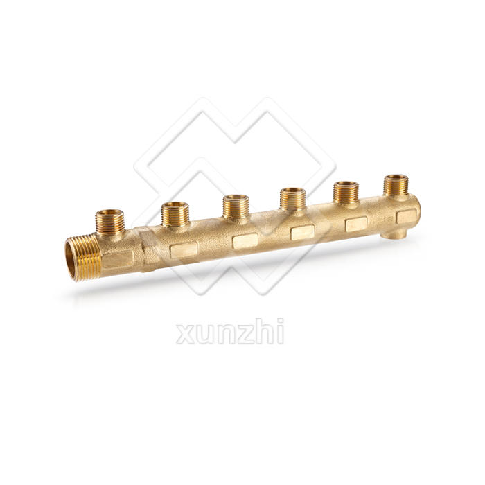 XGJ01024 用于地暖暖通空调系统的廉价黄铜彩色歧管